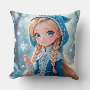 Almofada Bela jovem donzela de neve