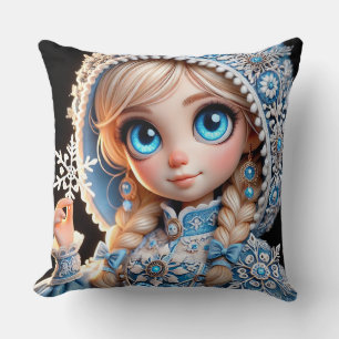 Almofada Bela jovem donzela de neve