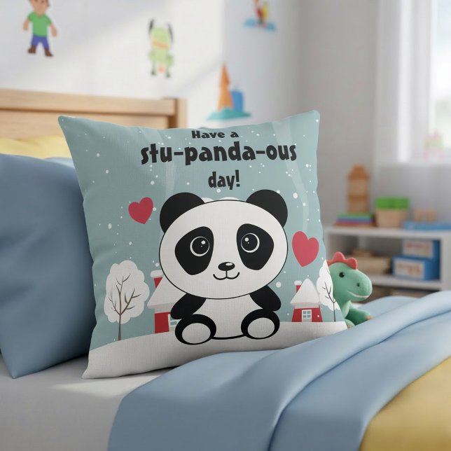 Almofada Bela Panda De Bebê Em Cinza De Inverno (Criador carregado)