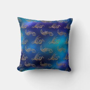 Almofada Bela Sirene Azul com Design Glitter -