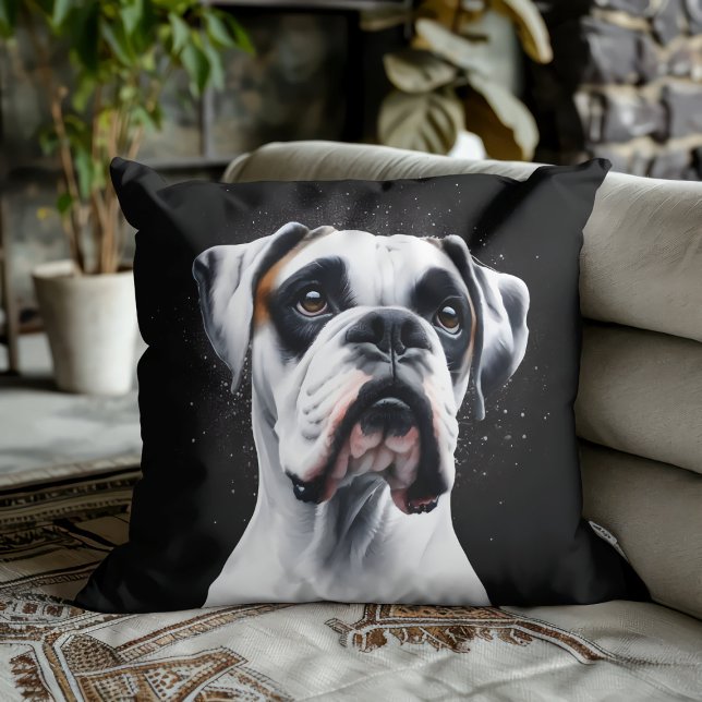 Almofada Beleza Boxer: Charme Canino Atemporal (Criador carregado)