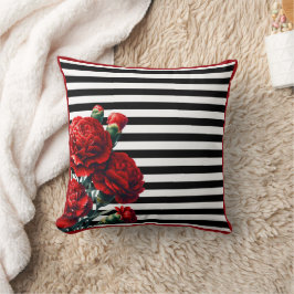 Almofada Beleza Floral em Preto e Branco