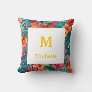 Almofada Beleza Floral Vibrante Tropical Personalizada Inte