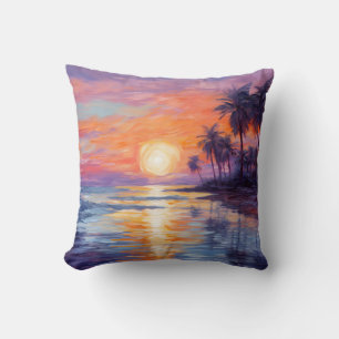 Almofada Beleza solar tropical - Arte fina impressionista