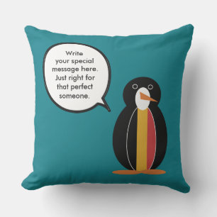 Almofada Bélgica Pinguim Pessoal Falante