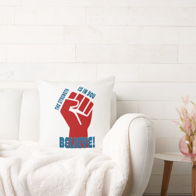 Almofada Believe in Workers Power Union Design (Sofá)
