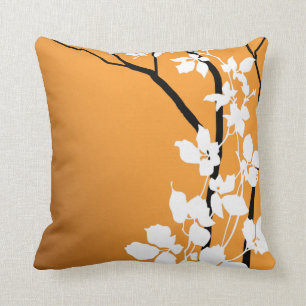 Almofada Bella Cherry Blossoms  Cor de laranja tangerina
