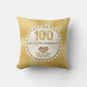Almofada Belo, 100º Travesseiro de aniversário, 100º aniver