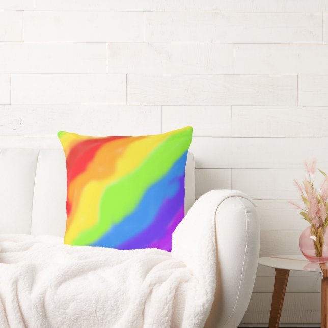 Almofada Belo Abstrato Rainbow Design - (Sofá)