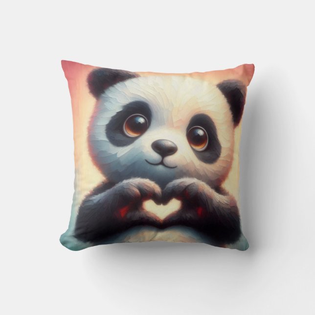 Almofada Belo Amor Coração Panda (Frente)