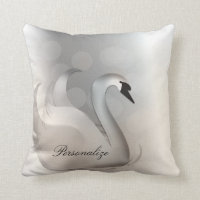 Belo Cisne Branco & Prata Elegante Chic Personaliz