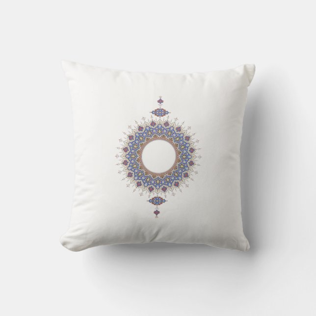 Almofada Belo design turco em azul para Ramadã (Frente)