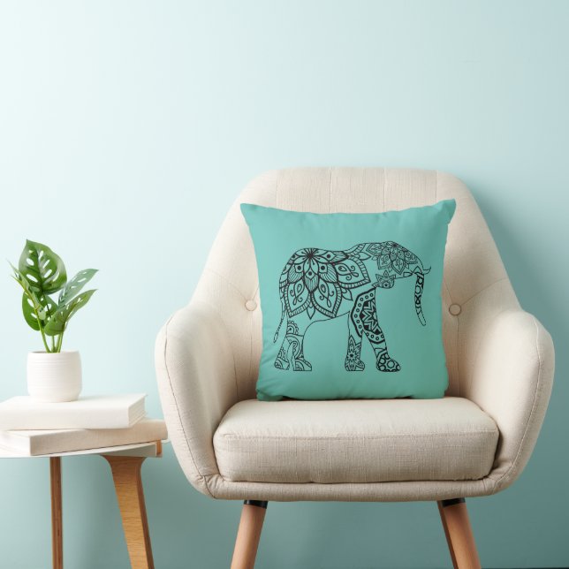 Almofada Belo Elefante Mandala Design 3 (Cadeira)