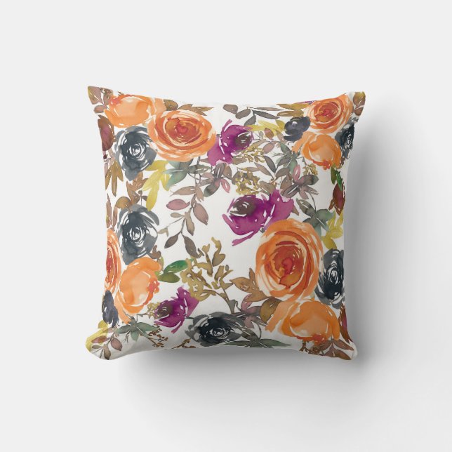 Almofada Belo Padrão Floral Com Um Bom Outono (Frente)