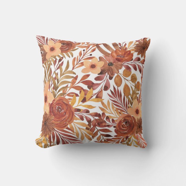 Almofada Belo Padrão Floral Com Um Bom Outono (Frente)