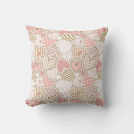 Almofada Belo "Patchwork Quilt Pattern Pink Hearts" Arcos