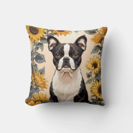 Almofada Belo Sol Amarelo de Boston Terrier