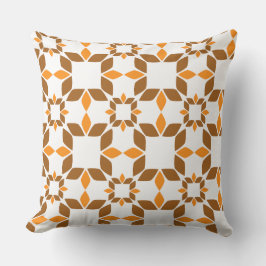 Almofada belo travesseiro de padrão floral castanho