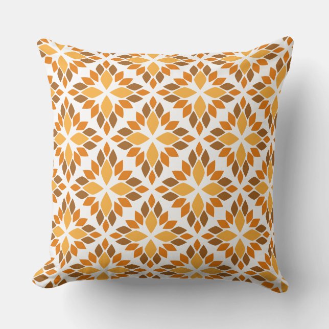 Almofada belo travesseiro de padrão floral castanho (Frente)