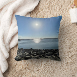 Almofada Belo Travesseiro decorativo Cênico Azul do Oceano