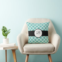 Belo Travesseiro decorativo com texto de monograma