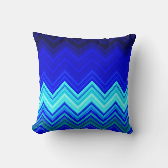 Almofada Belo Travesseiro Decorativo de Chevron Azul (Frente)