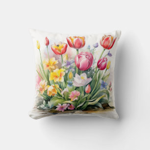 Almofada Belo Travesseiro decorativo de Flores de Tulipas d