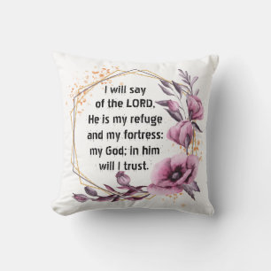 Almofada Belo Travesseiro decorativo Floral Psalm 91
