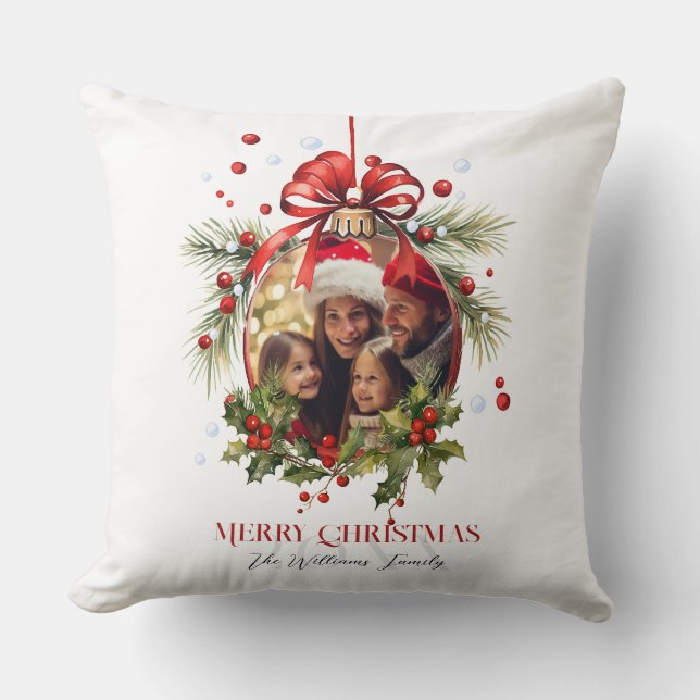 Almofada Belos feriados da família Bauble Frame (Frente)