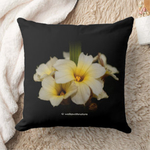 Almofada Belos Flores de Satin em Preto