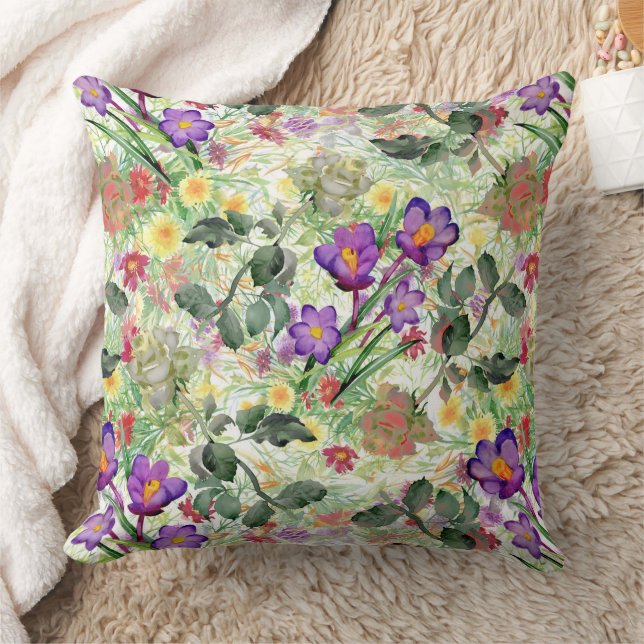 Almofada Belos Flores Sentindo Jardim de Verão (Cobertor)