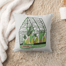 Almofada Bem-vinda Casa Verde Plantas de Cacto Botânico Art
