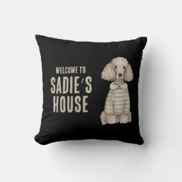 Almofada Bem-vindo à Casa de Poodle Personalizada
