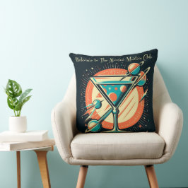 Almofada Bem-vindo ao Clube do Martini Atômico Era Espacial