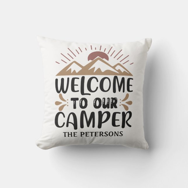 Almofada Bem-Vindo Ao Nosso Camper Personalizado (Frente)