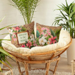 Almofada Bem-vindo às Ilhas Tropicais Personalizadas<br><div class="desc">Aqui está um travesseiro temático ilha com flores tropicais exóticas contra um fundo de tapete de ratos falsos. Personalize-o com uma mensagem especial ou o nome escolhido por você. Adorável para si mesmo ou para um amigo amante da praia tropical ou membro da família. Disponível em 3 tamanhos.</div>