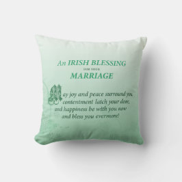 Almofada Bênção dos Parabéns de Casamento Irlandeses