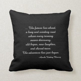 Almofada Bênção preta rústica do casamento de Apache de