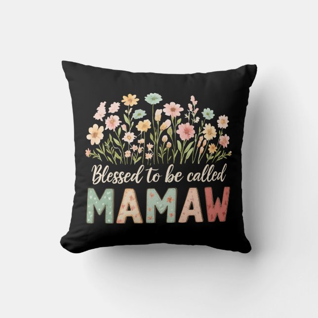 Almofada Bendita por ser chamada Mamaw (Frente)