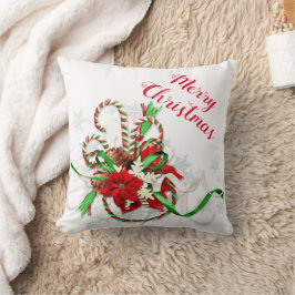 Almofada Bengalas de Natal e Flocos de Neve
