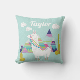 Almofada Berçário de Alpaca do Deserto Fofo e Colorido