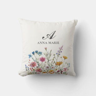 Almofada Berçário de Bebê Menina Boho Chic de Flor Silvestr