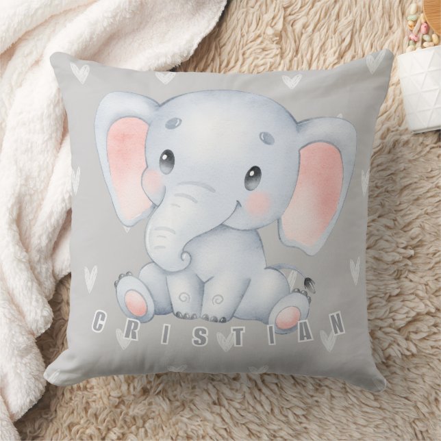 Almofada Berçário de Elefante Bebê Decoração Fofa  (Cobertor)