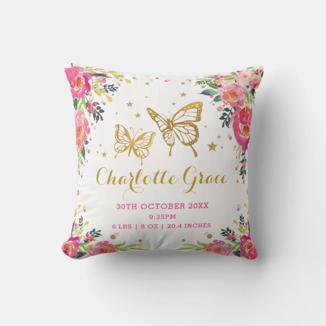 Almofada Berçário floral bonito da menina do Stats do (Frente)