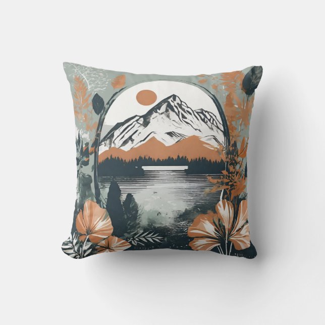 Almofada Berg vor Seenlandschaft, Aquarell (Frente)