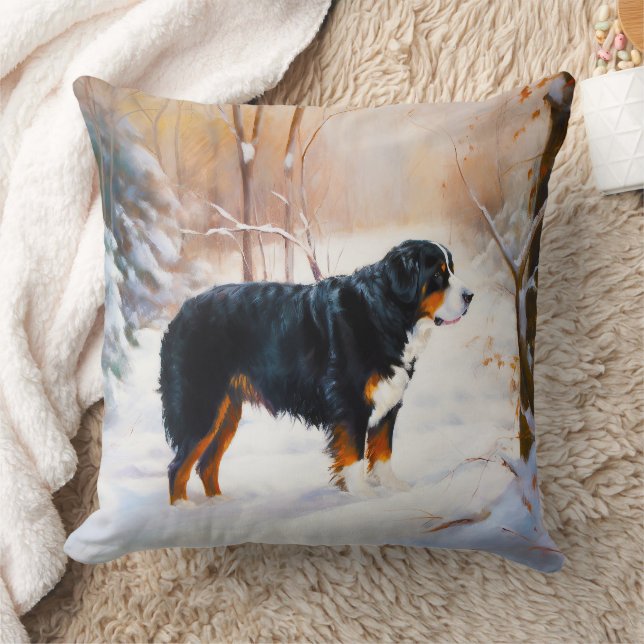 Almofada Bernese Mountain Deixe Nevar Natal  (Cobertor)