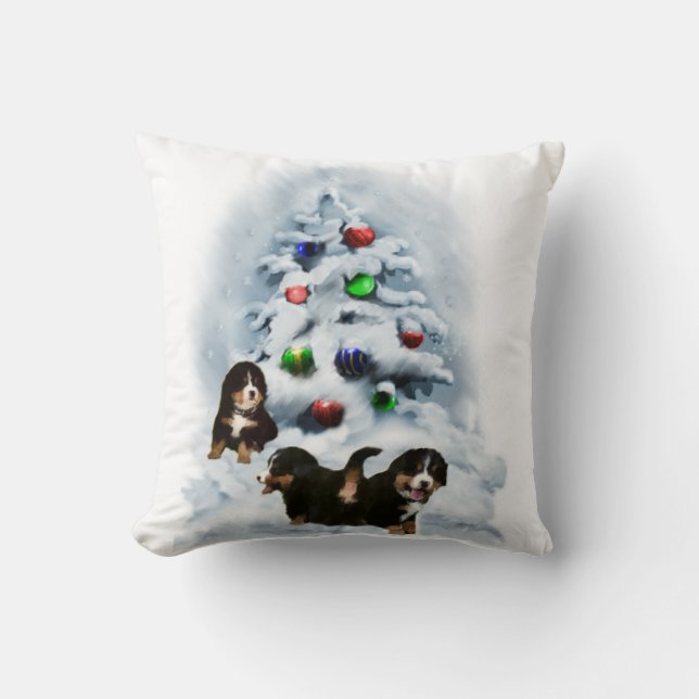 Almofada Bernese Mountain Dog Natal (Frente)