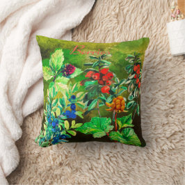 Almofada Berries, mirtilo, morango de nuvens, baga de lingo