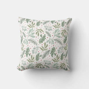 Almofada Berry Florestal Russo Pine Garland da Aquarela de