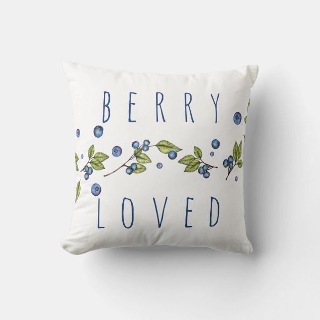 Almofada Berry Loved Blueberry Travesseiro decorativo (Frente)